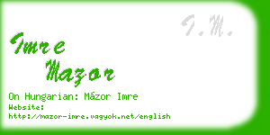 imre mazor business card